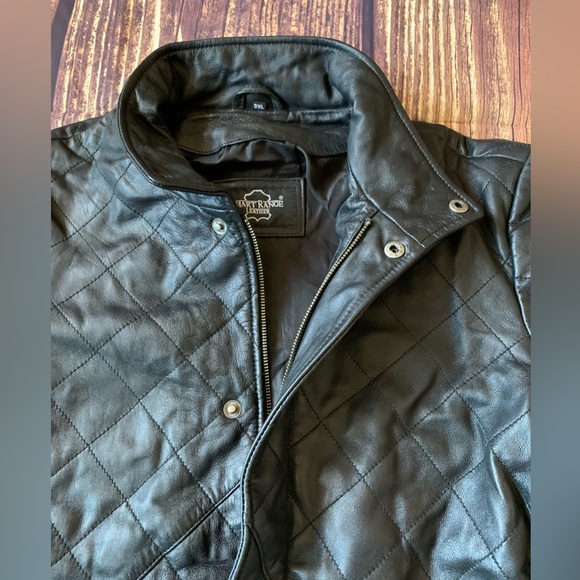 Smart Range Men's Long Sleeve Full Zip Button Black Leather Jacket 3XL - Picture 5 of 12
